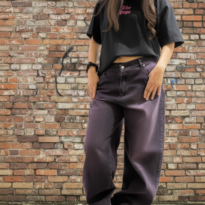 baggy jeans lila mezclilla rigida